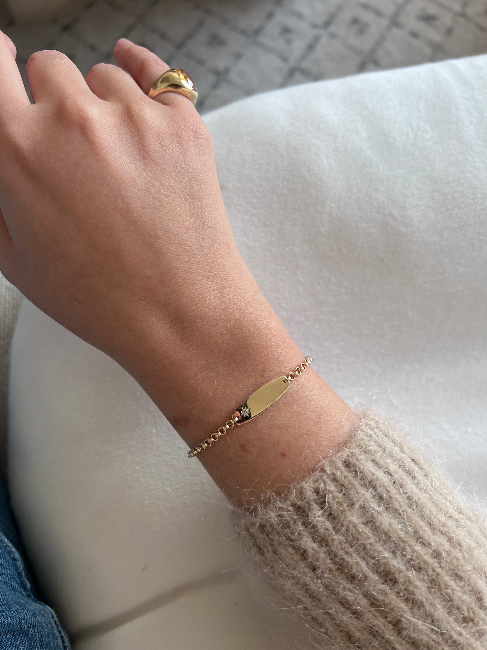 Petite Diamond Star ID Bracelet – Ashley Zhang Jewelry