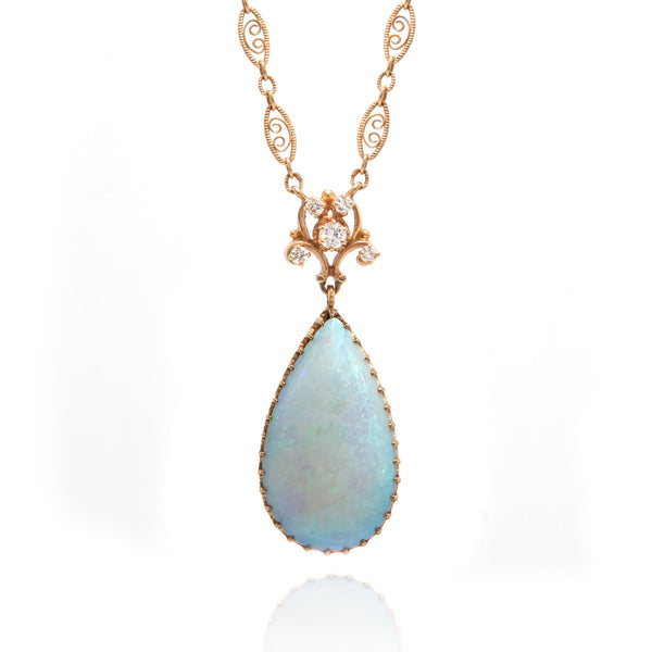 Large Opal Drop Necklace