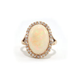 Victorian Large Opal and Rose Cut Diamond Ring