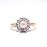 Elodie Pearl and Rose Cut Diamond Ring