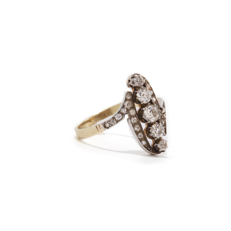 Art Nouveau Diamond Line Ring