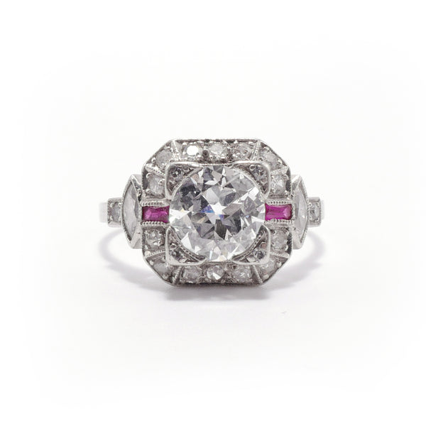 Roseau Art Deco Engagement Ring