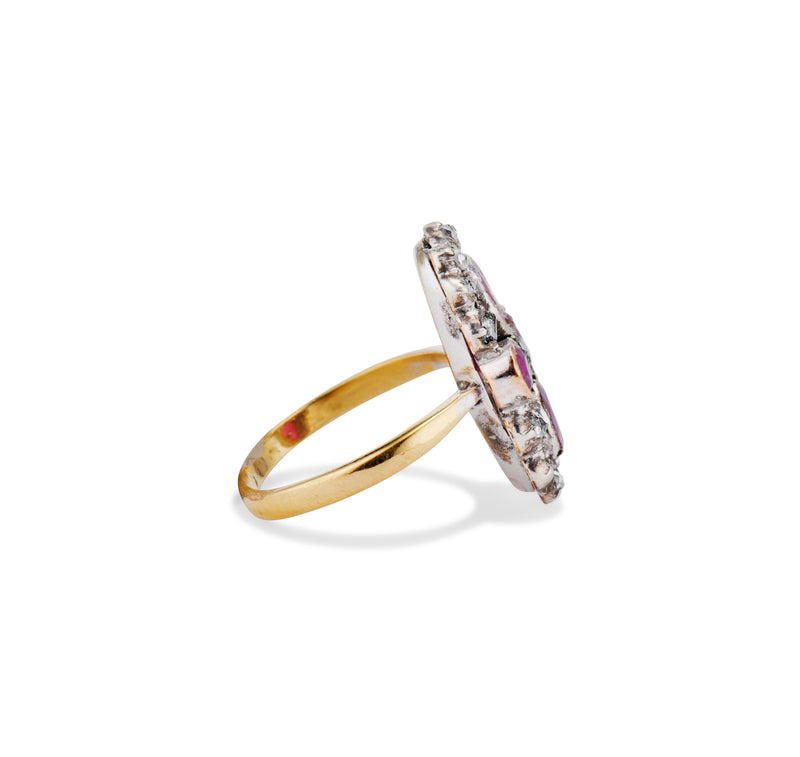 Georgian Ruby and Rose Cut Diamond Ring