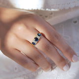 Three Sapphire and Diamond Ring