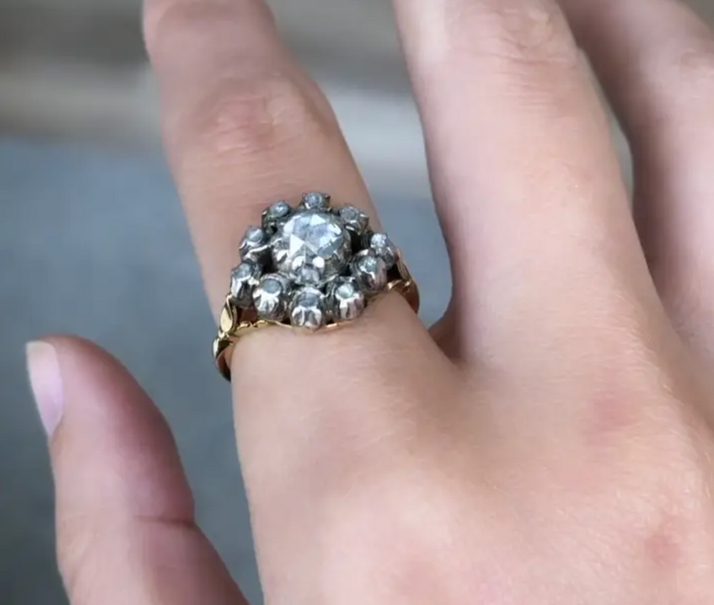 Tiffany rose cut diamond ring top