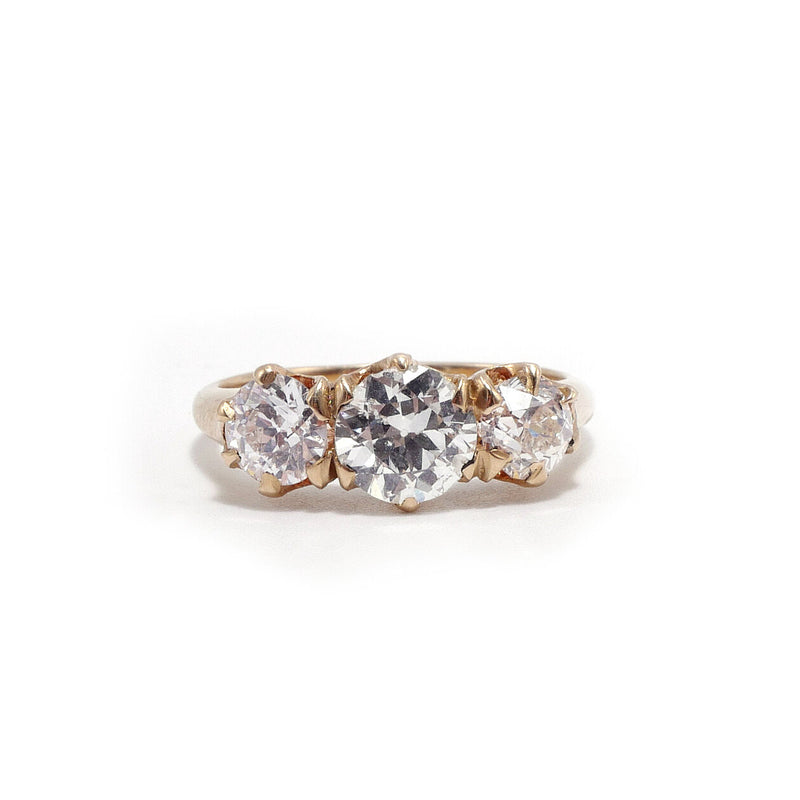 The Olivia Three Old European Cut Diamond Ring