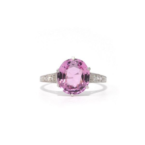 Pink Topaz Art Deco Ring