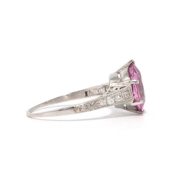 Pink Topaz Art Deco Ring