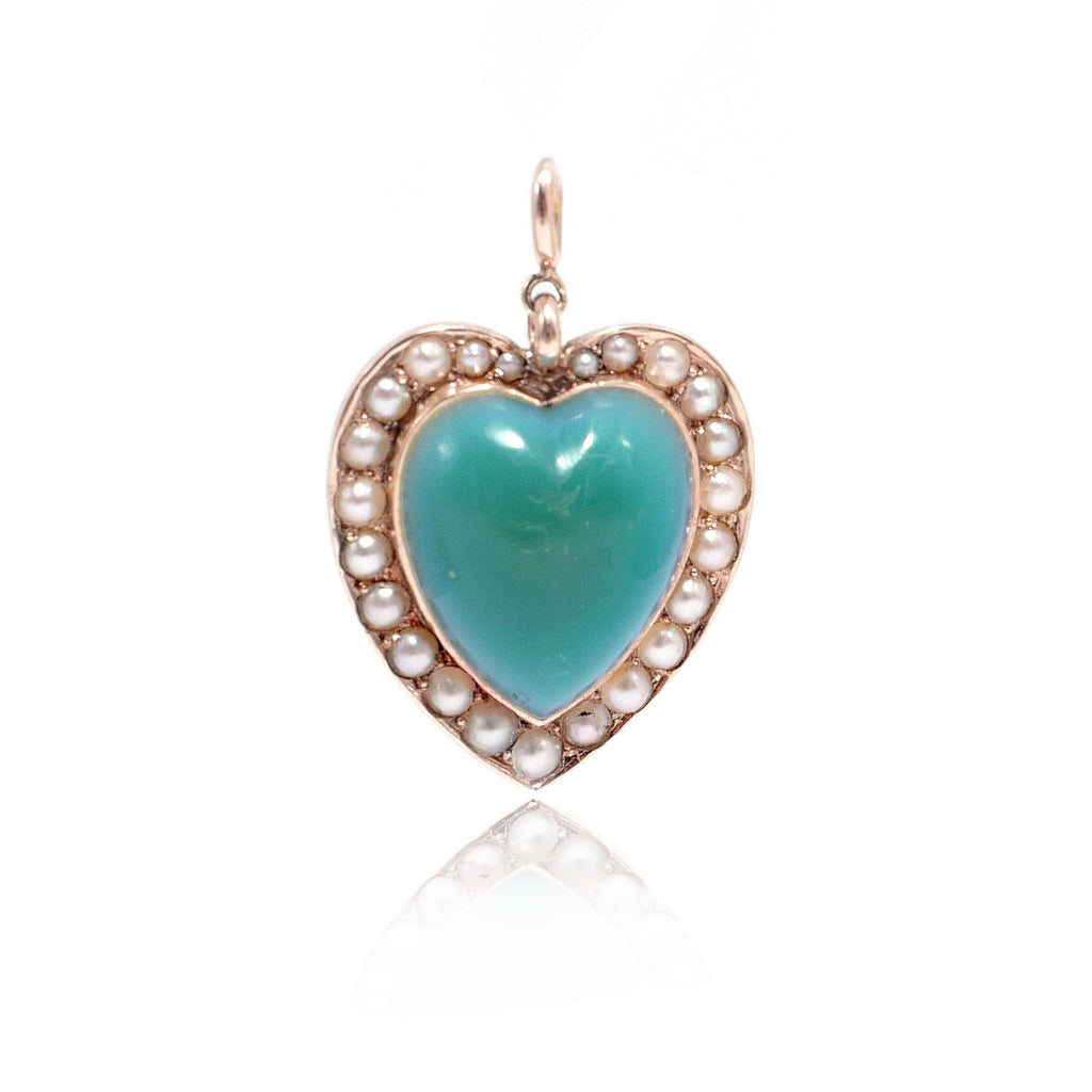 Turquoise and Pearl Heart Pendant – Ashley Zhang Jewelry