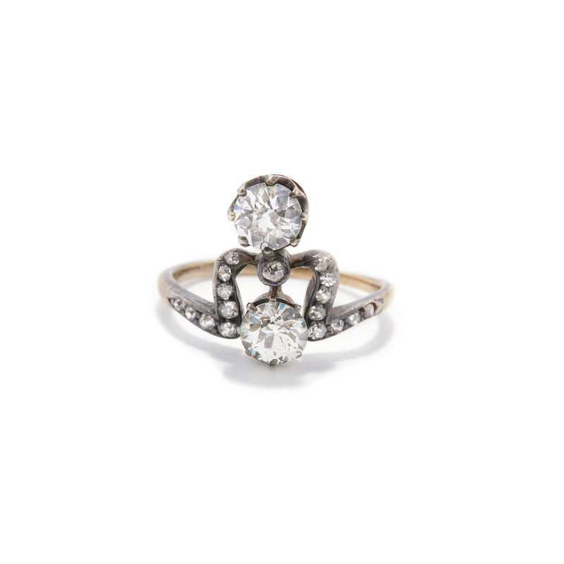 Belle Epoque Double Old European Cut Diamond Ring