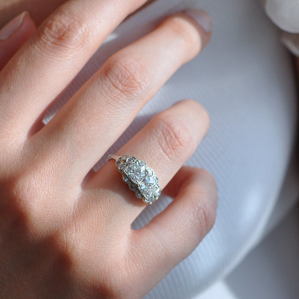 Two Diamond Deco Ring