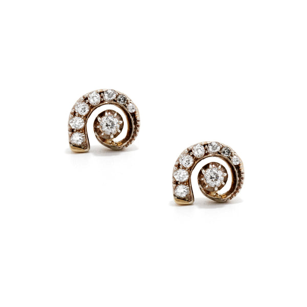 Victorian Diamond Swirl Earrings