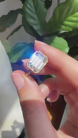 5.30 Carat East West Bezel Emerald Cut Diamond Ring