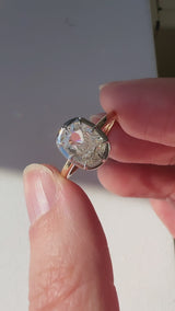 1.31 Carat Collet Cushion Cut Diamond Engagement Ring