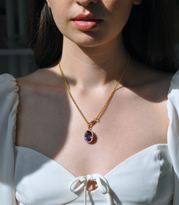 Amethyst and Pearl Pendant