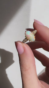 Antique Opal Navette Ring