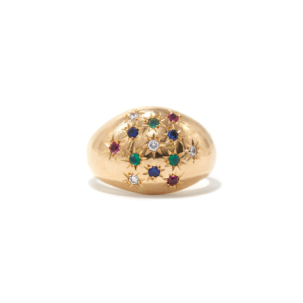 Retro Celestial Bombé Ring