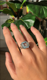 Large Retro Aquamarine Ring