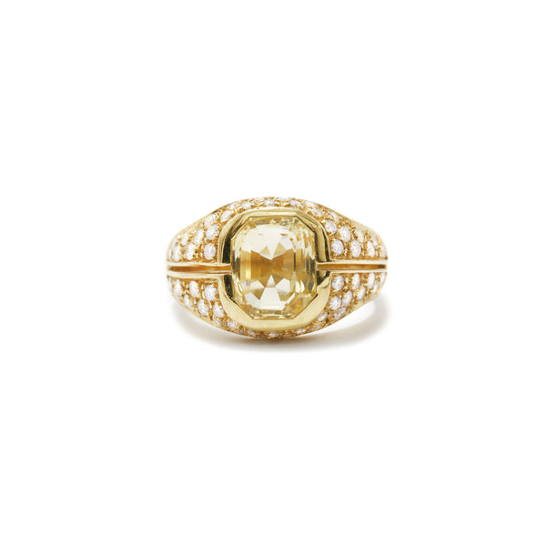 Citrine and Diamond Ring