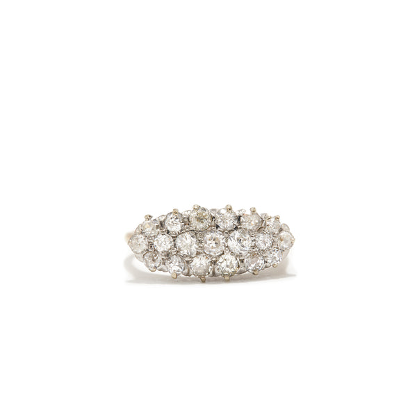 East West Antique Diamond Cluster Ring