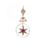 Ruby and Rock Crystal Star Pendant