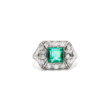 Art Deco Style Emerald Ring