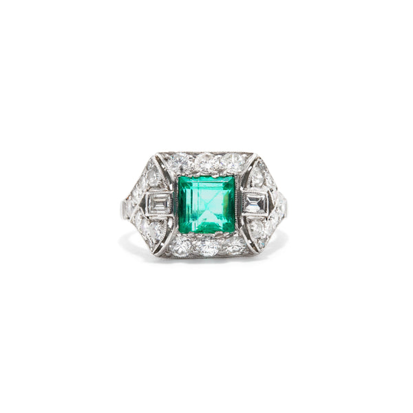 Art Deco Style Emerald Ring