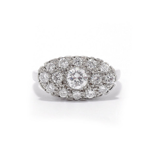 Diamond Oval Cluster Ring