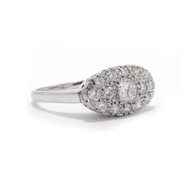 Diamond Oval Cluster Ring