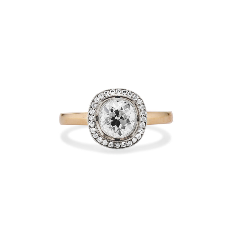 Old European Cut Diamond Halo Ring