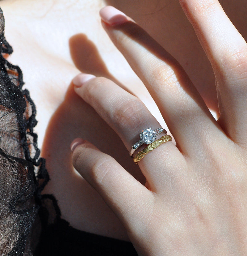 Carved Floral Wedding Band – Ashley Zhang Jewelry