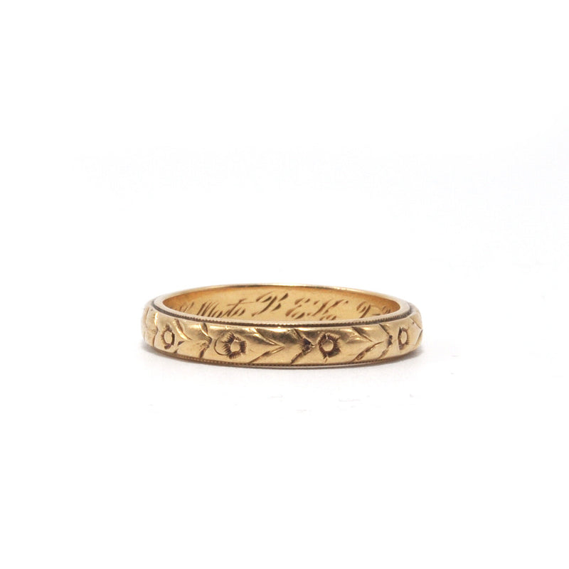 Antique Engraved Gold Band