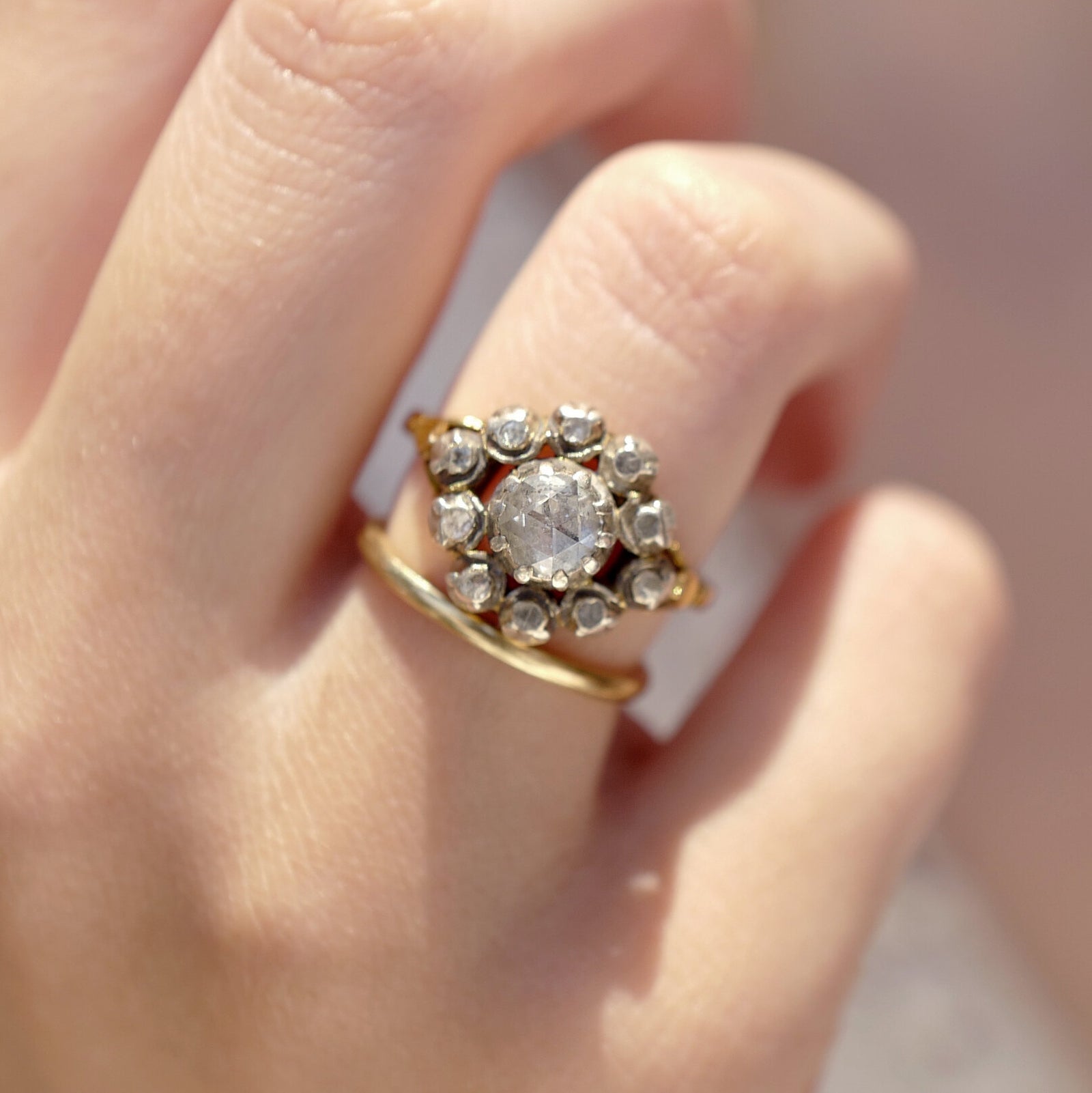 Georgian Rose Cut Diamond Cluster Ring – Ashley Zhang Jewelry Georgian Rose Cut Diamond Cluster Ring – Ashley Zhang Jewelry