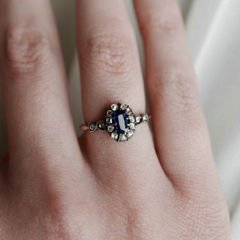 Georgian Sapphire and Diamond Ring