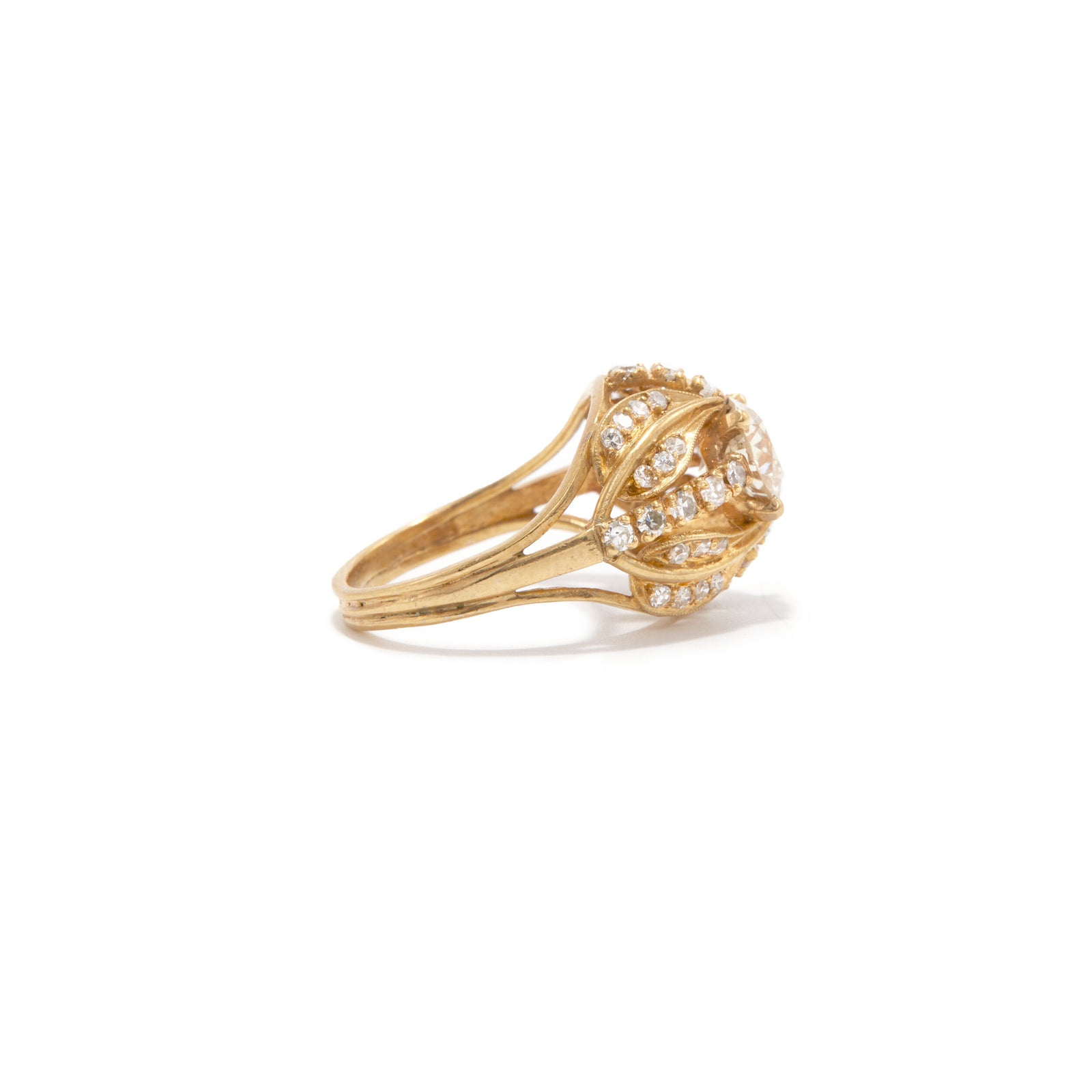 Diamond Domed Foliate Ring – Ashley Zhang Jewelry