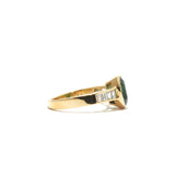 Green Tourmaline and Diamond Baguette Ring