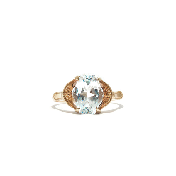 Hexagonal Aquamarine Ring