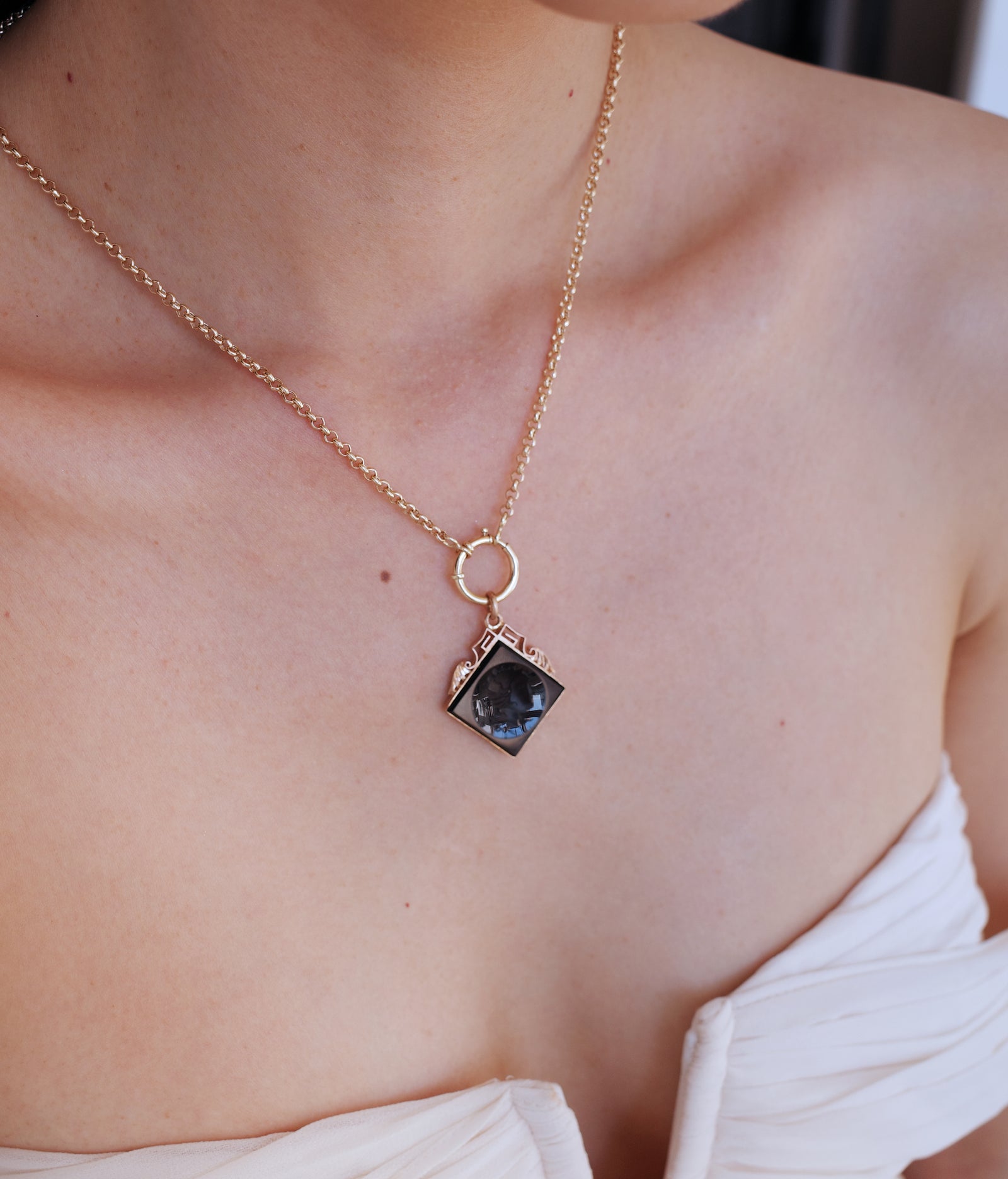 Antique Intaglio Pendant Ashley Zhang Jewelry