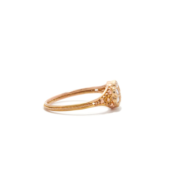 Petite Cluster Diamond Foral Ring