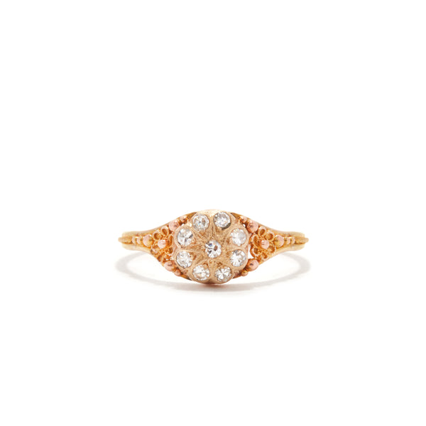 Petite Cluster Diamond Foral Ring