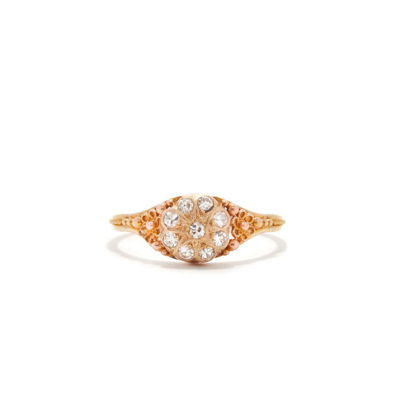 Petite Cluster Diamond Foral Ring