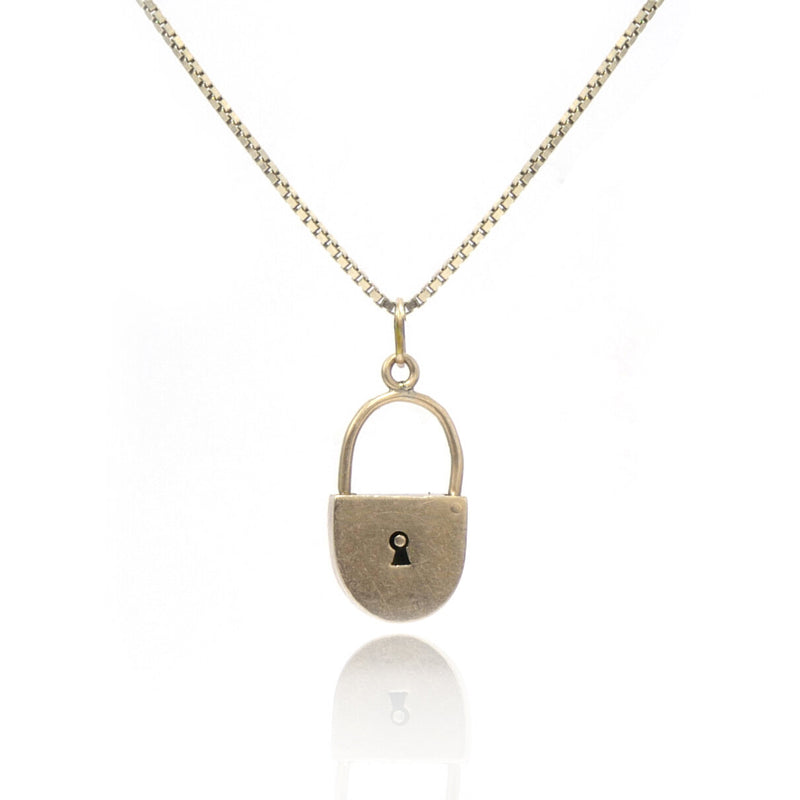 Vintage Lock Charm Necklace - Main Image