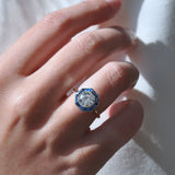 1.50 Carat Old European Cut Louis French Cut Sapphire Ring