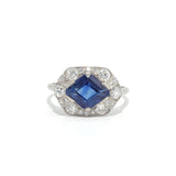 Lozenge Sapphire Diamond Ring