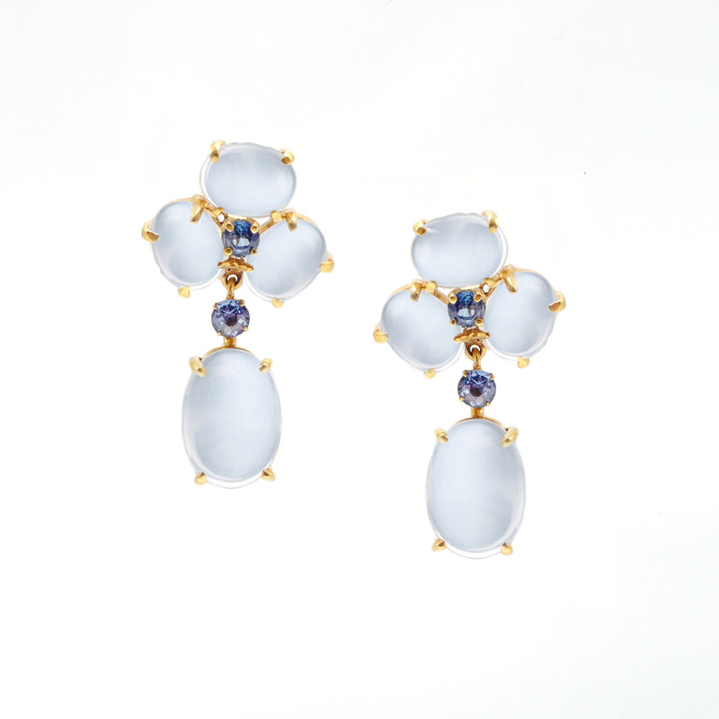 Moonstone &amp; Sapphire Earrings