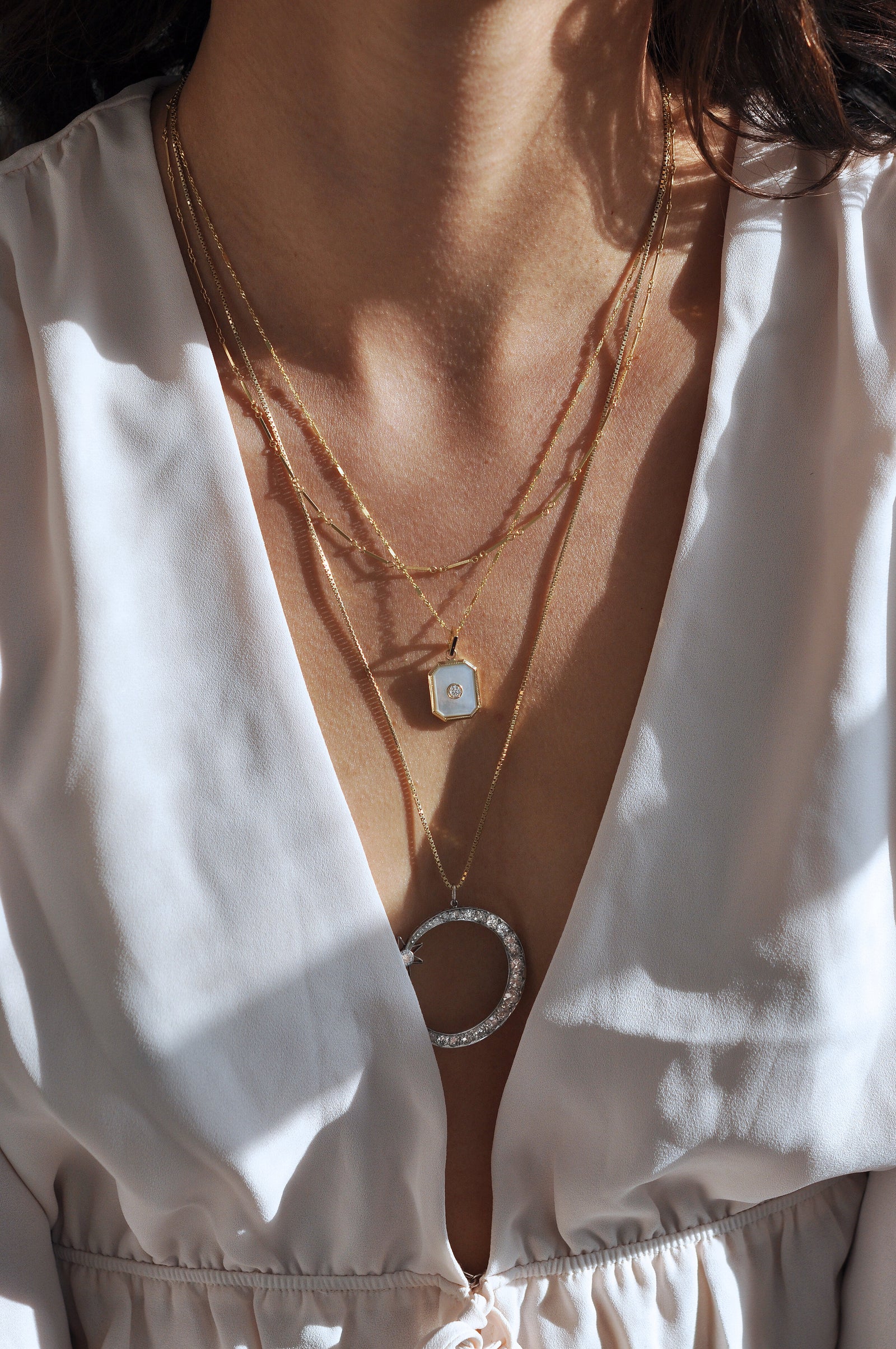 Mother Of Pearl Bezel Charm – Ashley Zhang Jewelry
