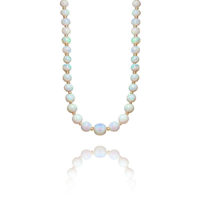 Antique Opal and Pearl Beaded Necklace