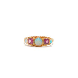 Opal and Garnet Ring