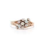 Lange Opal and Diamond Cluster Ring