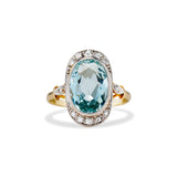 Edwardian Aquamarine and Diamond Ring
